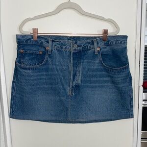 Levi 501 90’s Blue Jean Converted to Mini Skirt | 33 Waist